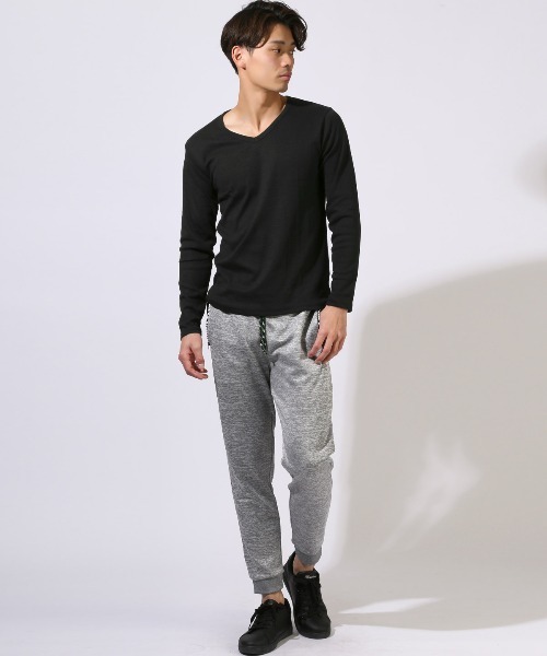 LUXSTYLE(ラグスタイル)の「Vネック無地ロンT(Tシャツ/カットソー・メンズ・ネイビー/ホワイト/ブラック/杢グレー/チャコールグレー・M/L/XL)」の12枚目の写真