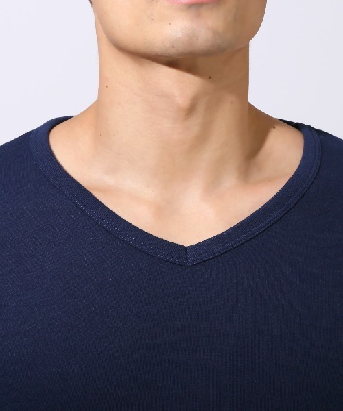 LUXSTYLE(ラグスタイル)の「Vネック無地ロンT(Tシャツ/カットソー・メンズ・ネイビー/ホワイト/ブラック/杢グレー/チャコールグレー・M/L/XL)」の19枚目の写真