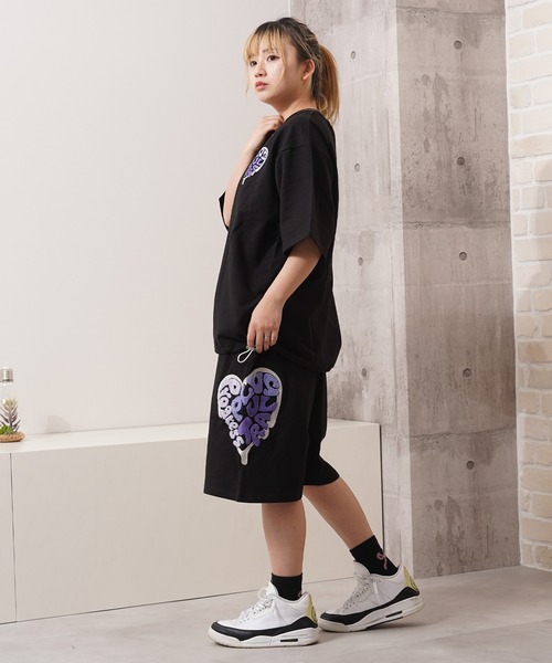 1111clothing(ワンフォークロージング)の「ハート サガラ刺繍 スウェットショーツ / Heart Sagara Embroidery Sweatshorts(スウェットパンツ・メンズ・ブラック/ブラウン/アッシュ/チャコールグレー・M/L)」の18枚目の写真