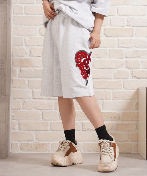 1111clothing(ワンフォークロージング)の「ハート サガラ刺繍 スウェットショーツ / Heart Sagara Embroidery Sweatshorts(スウェットパンツ・メンズ・ブラック/ブラウン/アッシュ/チャコールグレー・M/L)」の16枚目の写真