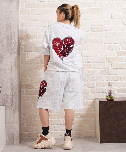1111clothing(ワンフォークロージング)の「ハート サガラ刺繍 スウェットショーツ / Heart Sagara Embroidery Sweatshorts(スウェットパンツ・メンズ・ブラック/ブラウン/アッシュ/チャコールグレー・M/L)」の14枚目の写真