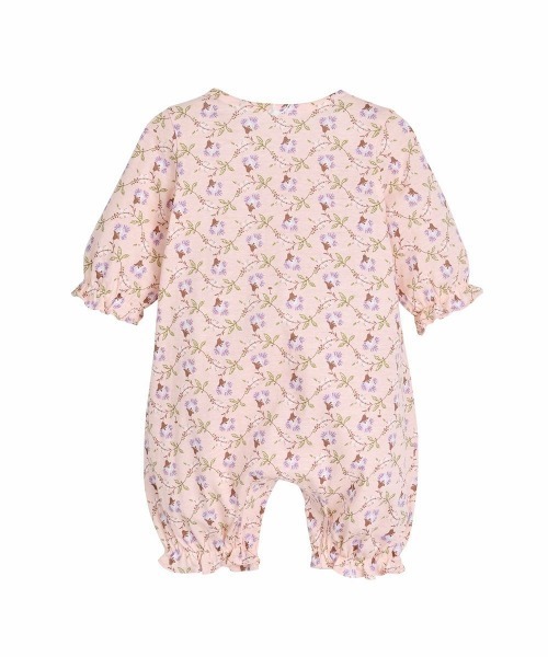 moimoln（モイモルン）の「【2点セット】ヘアバンド＆裾フリルカバーオール（ロンパース・キッズ・ピンク・70cm/80ｃｍ/90cm）」の3枚目の写真