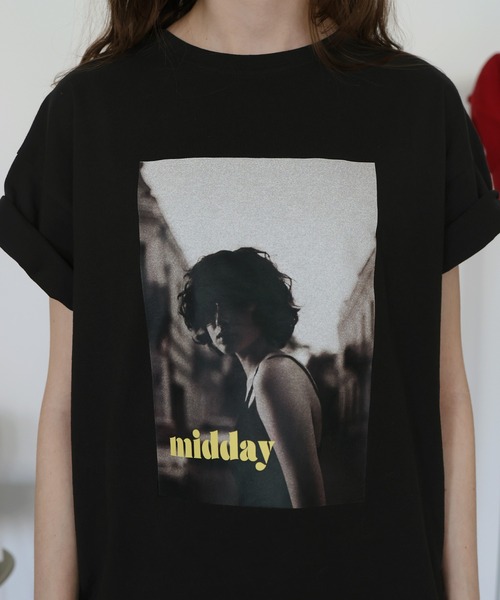 Mili affinity(ミリアフィニティー)の「【入荷禁止】フォトプリントオーバーサイズショートスリーブTシャツ(Tシャツ/カットソー・レディース・ブラック/オフホワイト/チャコール・FREE)」の9枚目の写真