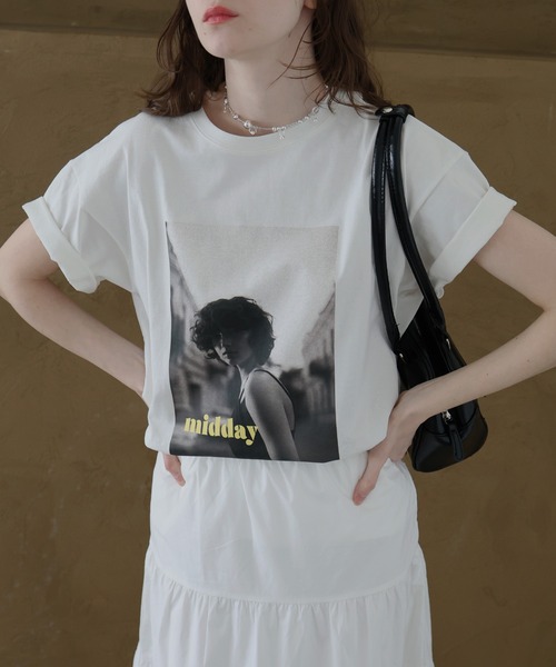 Mili affinity(ミリアフィニティー)の「【入荷禁止】フォトプリントオーバーサイズショートスリーブTシャツ(Tシャツ/カットソー・レディース・ブラック/オフホワイト/チャコール・FREE)」の19枚目の写真