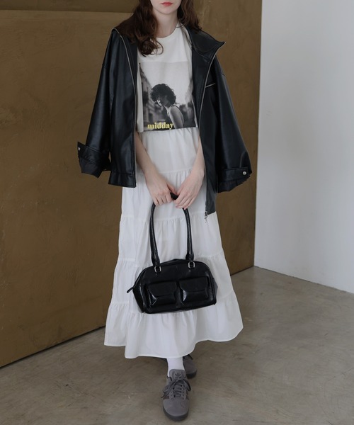 Mili affinity(ミリアフィニティー)の「【入荷禁止】フォトプリントオーバーサイズショートスリーブTシャツ(Tシャツ/カットソー・レディース・ブラック/オフホワイト/チャコール・FREE)」の21枚目の写真