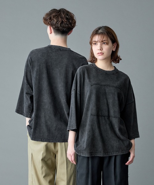 RUUBON（ルーボン）の「【RUUBON】damage pigment cotton Tee / ダメージピグメントコットンTシャツ（Tシャツ/カットソー・メンズ・ライトグレー/チャコールグレー・S/M/L）」の20枚目の写真