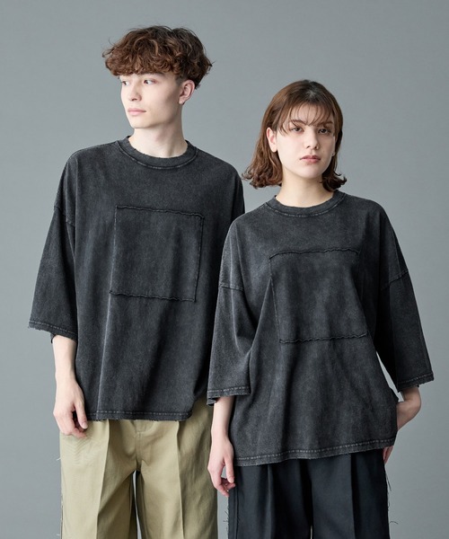 RUUBON（ルーボン）の「【RUUBON】damage pigment cotton Tee / ダメージピグメントコットンTシャツ（Tシャツ/カットソー・メンズ・ライトグレー/チャコールグレー・S/M/L）」の21枚目の写真