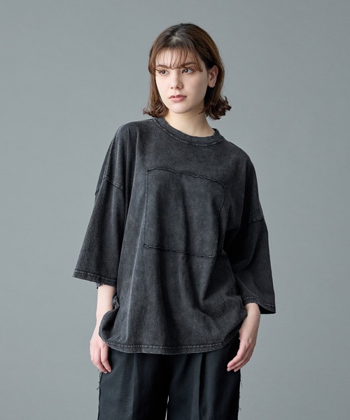 RUUBON（ルーボン）の「【RUUBON】damage pigment cotton Tee / ダメージピグメントコットンTシャツ（Tシャツ/カットソー・メンズ・ライトグレー/チャコールグレー・S/M/L）」の22枚目の写真