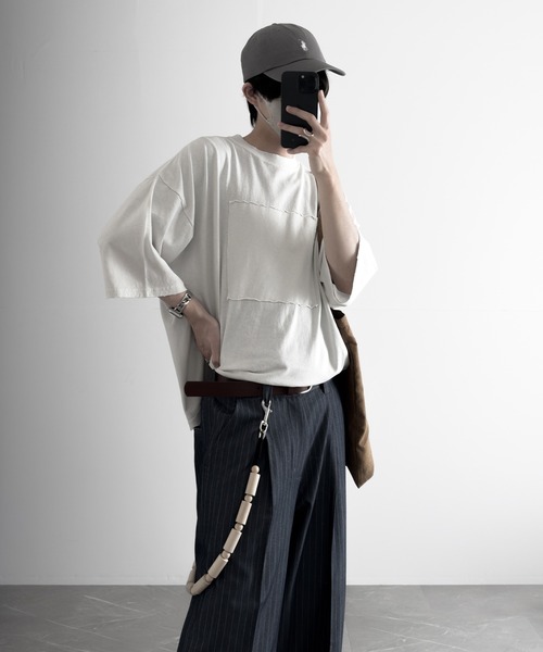 RUUBON（ルーボン）の「【RUUBON】damage pigment cotton Tee / ダメージピグメントコットンTシャツ（Tシャツ/カットソー・メンズ・ライトグレー/チャコールグレー・S/M/L）」の12枚目の写真