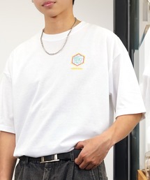 ワイド 半袖 Tシャツ ロゴ ハート 黒猫 刺繍