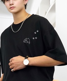 Candlestick（キャンドルスティック）の「ワイド 半袖 Tシャツ ロゴ ハート 黒猫 刺繍（Tシャツ/カットソー）」