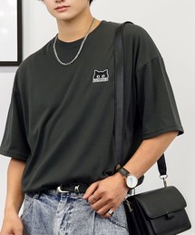 Candlestick（キャンドルスティック）の「ワイド 半袖 Tシャツ ロゴ ハート 黒猫 刺繍（Tシャツ/カットソー）」