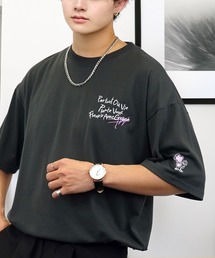 Candlestick（キャンドルスティック）の「ワイド 半袖 Tシャツ ロゴ ハート 黒猫 刺繍（Tシャツ/カットソー）」