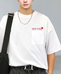 Candlestick（キャンドルスティック）の「ワイド 半袖 Tシャツ ロゴ ハート 黒猫 刺繍（Tシャツ/カットソー）」