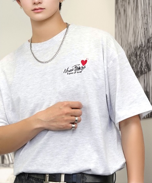 love again プリント Tシャツ 半袖 Tシャツ 半袖 メンズ 大きいサイズ グラフィックフォト バックプリント