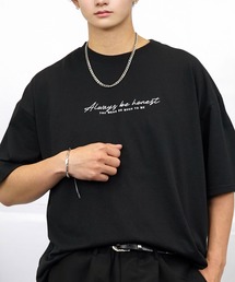 Candlestick（キャンドルスティック）の「ワイド 半袖 Tシャツ ロゴ ハート 黒猫 刺繍（Tシャツ/カットソー）」