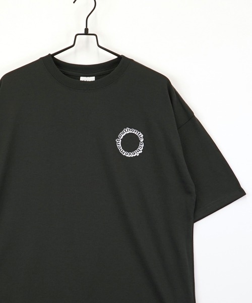 ワイド 半袖 Tシャツ ロゴ サークル ハート 刺繍（Tシャツ