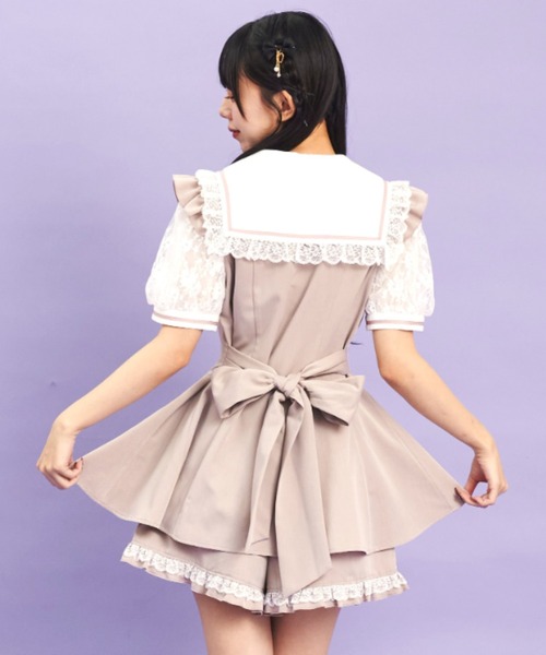 Secret Honey(シークレットハニー)の「レースセーラー襟半袖セットアップ(セットアップ・レディース・グレー/ブラック/ピンク・MEDIUM)」の14枚目の写真