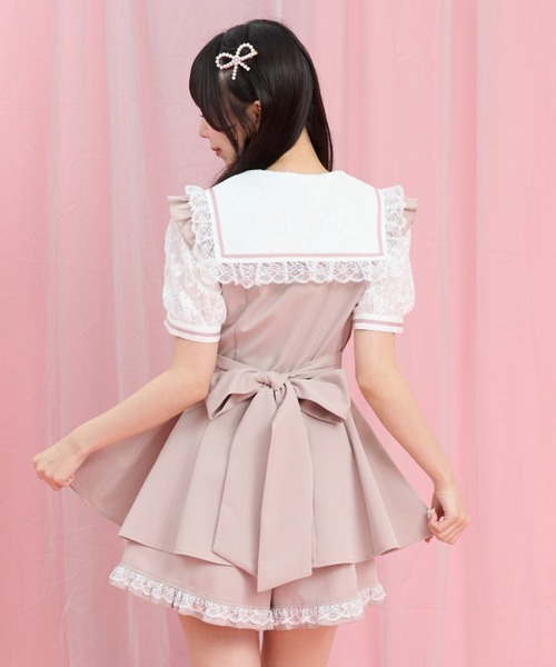 Secret Honey(シークレットハニー)の「レースセーラー襟半袖セットアップ(セットアップ・レディース・グレー/ブラック/ピンク・MEDIUM)」の15枚目の写真