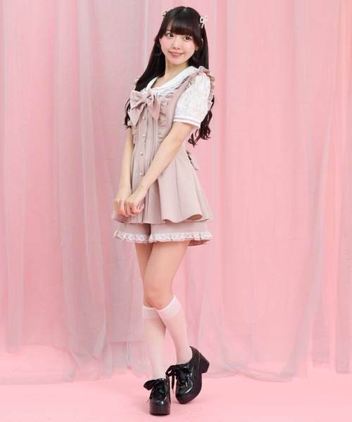 Secret Honey(シークレットハニー)の「レースセーラー襟半袖セットアップ(セットアップ・レディース・グレー/ブラック/ピンク・MEDIUM)」の13枚目の写真
