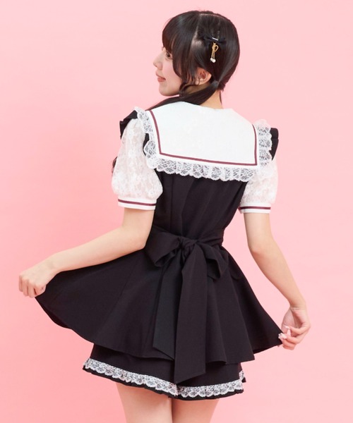 Secret Honey(シークレットハニー)の「レースセーラー襟半袖セットアップ(セットアップ・レディース・グレー/ブラック/ピンク・MEDIUM)」の18枚目の写真