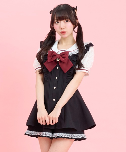 Secret Honey(シークレットハニー)の「レースセーラー襟半袖セットアップ(セットアップ・レディース・グレー/ブラック/ピンク・MEDIUM)」の17枚目の写真