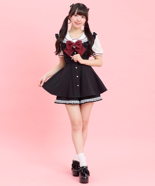 Secret Honey(シークレットハニー)の「レースセーラー襟半袖セットアップ(セットアップ・レディース・グレー/ブラック/ピンク・MEDIUM)」の16枚目の写真