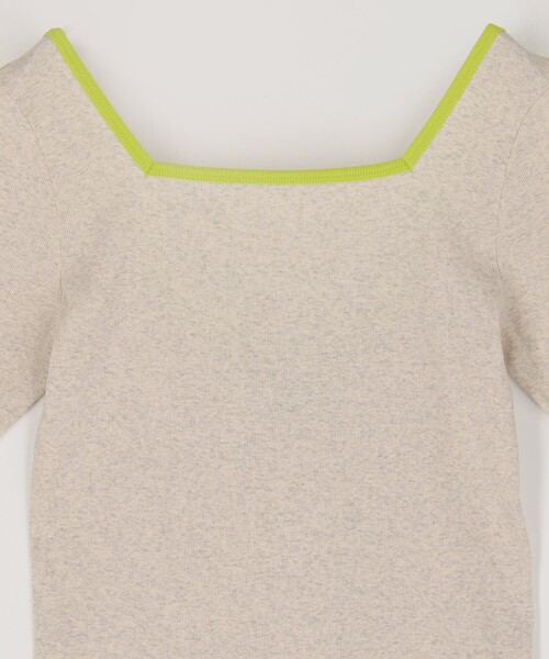 Firsthand（ファーストハンド）の「GOODPEOPLE GOODSTITCHING GOODPRODUCT/グッドピープルグッドスティッチンググッドプロダクト Fresca zero Light Rib Square Neck Backshan Half Sleeve T / ライトリブ 配色 スクエアネック ハーフス（Tシャツ/カットソー・レディース・ブルーグリーン・SMALL）」の3枚目の写真