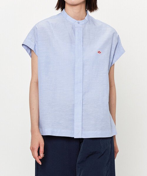 DANTON(ダントン)の「DANTON | コットンリネン スリーブレスシャツ WOMEN(シャツ/ブラウス・レディース・レッド/ブラック/サックスブルー/グレイッシュベージュ・36)」の3枚目の写真