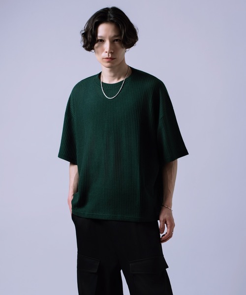 improves（インプローブス）の「ワッフル素材 半袖Tシャツ（Tシャツ/カットソー・メンズ・ブルー/グリーン/ラベンダー/ブラック/ライトグレー・MEDIUM/LARGE）」の3枚目の写真