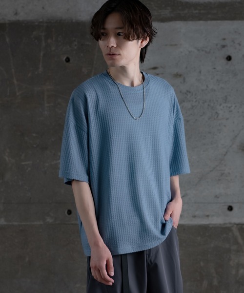 improves（インプローブス）の「ワッフル素材 半袖Tシャツ（Tシャツ/カットソー・メンズ・ブルー/グリーン/ラベンダー/ブラック/ライトグレー・MEDIUM/LARGE）」の10枚目の写真