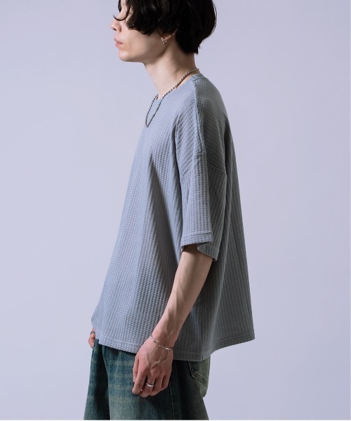 Crownor(クラウノアー)の「ワッフル素材 半袖Tシャツ(Tシャツ/カットソー・メンズ・ブルー/グリーン/ラベンダー/ブラック/ライトグレー・MEDIUM/LARGE)」の18枚目の写真