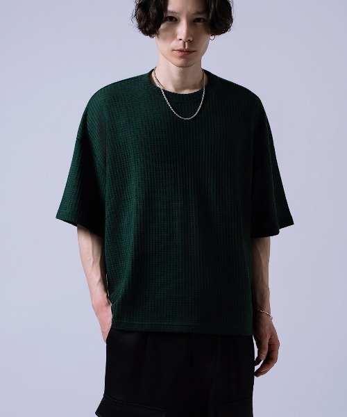 Crownor(クラウノアー)の「ワッフル素材 半袖Tシャツ(Tシャツ/カットソー・メンズ・ブルー/グリーン/ラベンダー/ブラック/ライトグレー・MEDIUM/LARGE)」の21枚目の写真