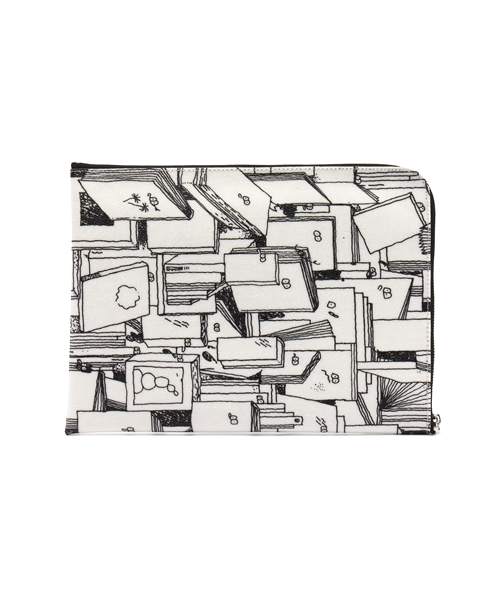FABRICK(ファブリック)の「FABRIC STEFAN MARX DOCUMENT CASE A4(クラッチバッグ・メンズ・ホワイト/グリーン・FREE)」の3枚目の写真