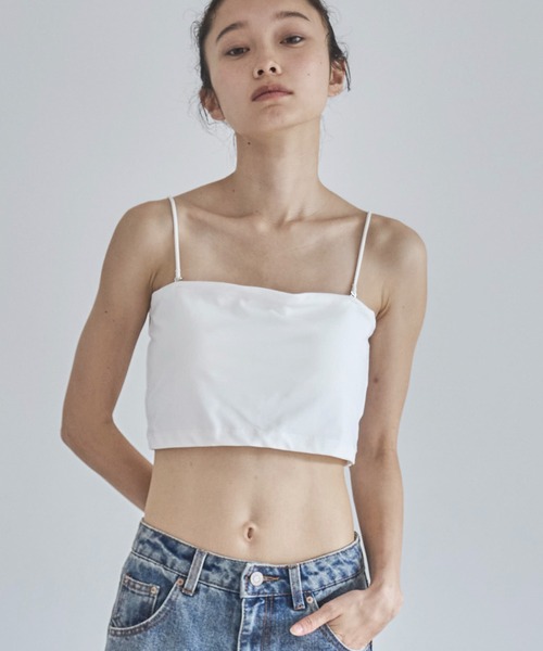 feepur(フェピュール)の「カップ付き2wayブラトップ(キャミソール・レディース・ブラック/オフホワイト・MEDIUM)」の1枚目の写真