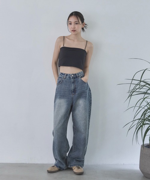 feepur(フェピュール)の「カップ付き2wayブラトップ(キャミソール・レディース・ブラック/オフホワイト・MEDIUM)」の7枚目の写真