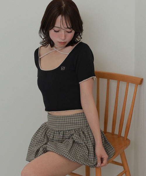 M DOLLY（エムドリー）の「check balloon skirt/チェックバルーンスカート（スカート・レディース・ダークグレー/ベージュ・S/M）」の9枚目の写真