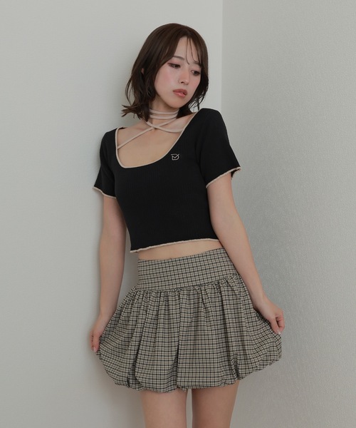 M DOLLY（エムドリー）の「check balloon skirt/チェックバルーンスカート（スカート・レディース・ダークグレー/ベージュ・S/M）」の10枚目の写真