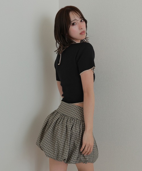 M DOLLY（エムドリー）の「check balloon skirt/チェックバルーンスカート（スカート・レディース・ダークグレー/ベージュ・S/M）」の11枚目の写真