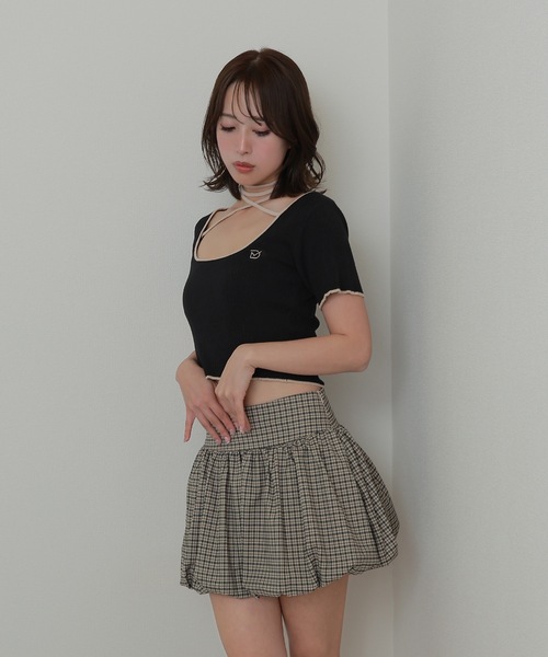 M DOLLY（エムドリー）の「check balloon skirt/チェックバルーンスカート（スカート・レディース・ダークグレー/ベージュ・S/M）」の12枚目の写真