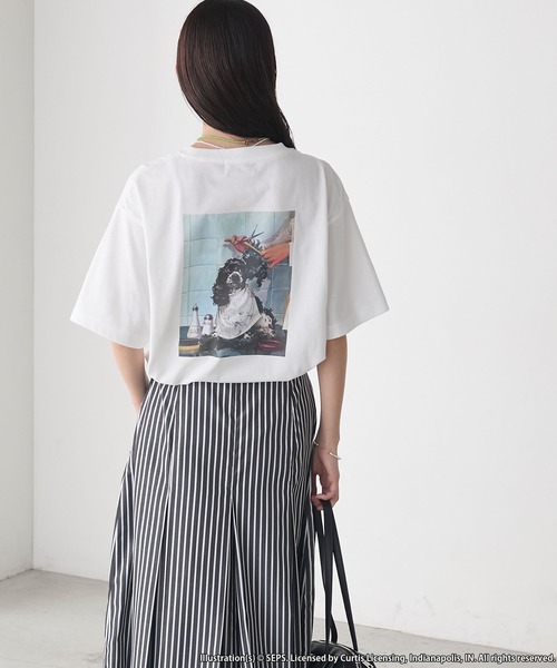 forksy.(フォルクシー)の「【forksy.】【THE SATURDAY EVENING POST】別注 アソート グラフィック半袖Tシャツ(Tシャツ/カットソー・レディース・ホワイト系1/グレイッシュベージュ/ホワイト系2・FREE)」の6枚目の写真