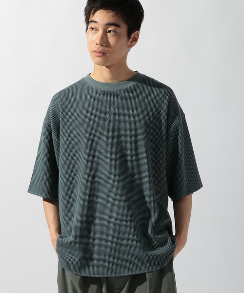 niko and...（ニコアンド）の「配色ワッフルＴシャツ（Tシャツ/カットソー・メンズ・オレンジ/ブルー/オフホワイト/ブラック・MEDIUM/LARGE）」の15枚目の写真