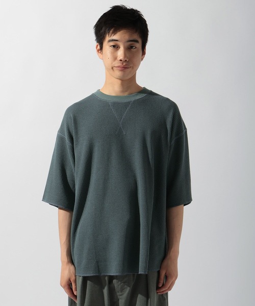 niko and...（ニコアンド）の「配色ワッフルＴシャツ（Tシャツ/カットソー・メンズ・オレンジ/ブルー/オフホワイト/ブラック・MEDIUM/LARGE）」の16枚目の写真