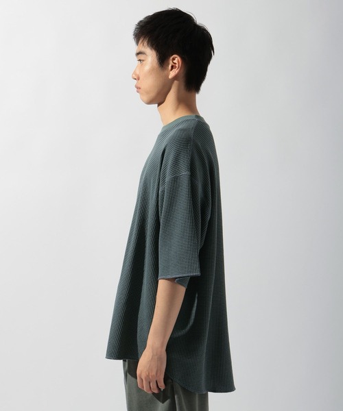 niko and...（ニコアンド）の「配色ワッフルＴシャツ（Tシャツ/カットソー・メンズ・オレンジ/ブルー/オフホワイト/ブラック・MEDIUM/LARGE）」の17枚目の写真