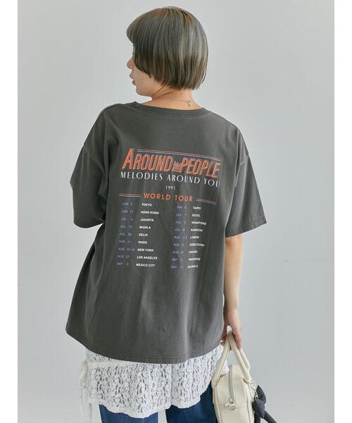 ehka sopo(エヘカソポ)の「ヴィンテージ加工プリントTシャツ(Tシャツ/カットソー・レディース・オフホワイト/ブルー/チャコールグレー・F)」の8枚目の写真