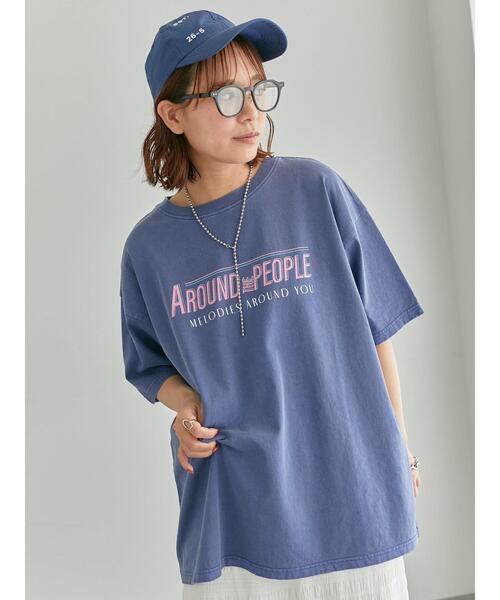 ehka sopo(エヘカソポ)の「ヴィンテージ加工プリントTシャツ(Tシャツ/カットソー・レディース・オフホワイト/ブルー/チャコールグレー・F)」の14枚目の写真