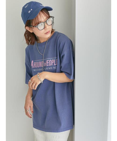 ehka sopo(エヘカソポ)の「ヴィンテージ加工プリントTシャツ(Tシャツ/カットソー・レディース・オフホワイト/ブルー/チャコールグレー・F)」の15枚目の写真