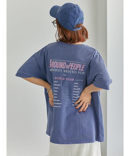 ehka sopo(エヘカソポ)の「ヴィンテージ加工プリントTシャツ(Tシャツ/カットソー・レディース・オフホワイト/ブルー/チャコールグレー・F)」の17枚目の写真