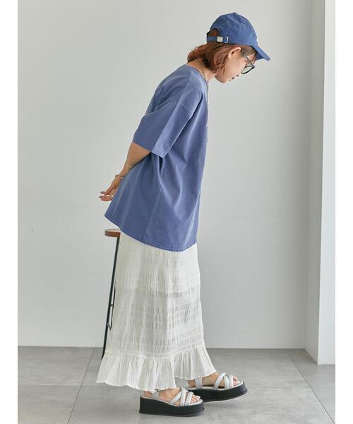 ehka sopo(エヘカソポ)の「ヴィンテージ加工プリントTシャツ(Tシャツ/カットソー・レディース・オフホワイト/ブルー/チャコールグレー・F)」の20枚目の写真