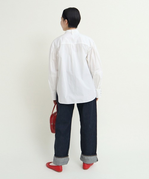 Dot&Stripes CHILD WOMAN(ドットアンドストライプス チャイルドウーマン)の「50タイプライター 切替袖 ボウタイブラウス(シャツ/ブラウス・レディース・ホワイト/ネイビー/マスタード・FREE)」の10枚目の写真